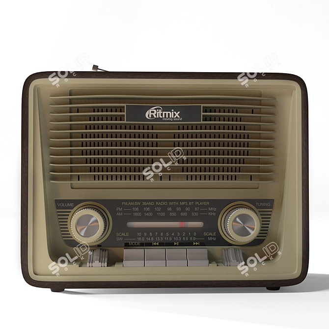 Vintage Style Radio RITMIX RPR-088 3D model image 2