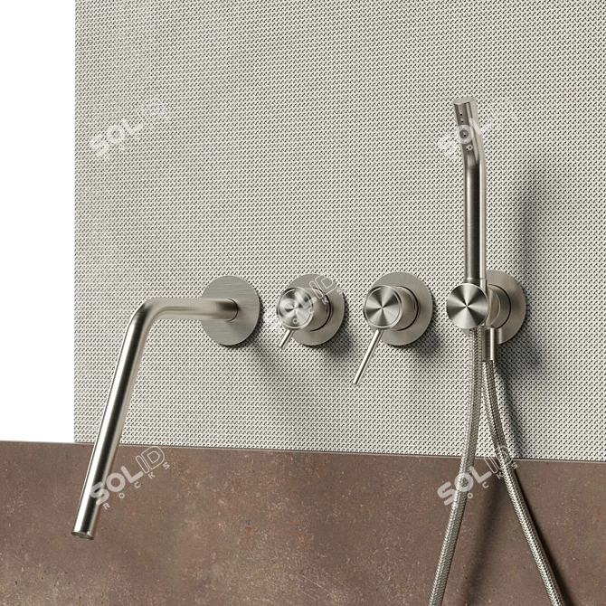 Modern Mina Bathroom Faucet Collection 3D model image 2