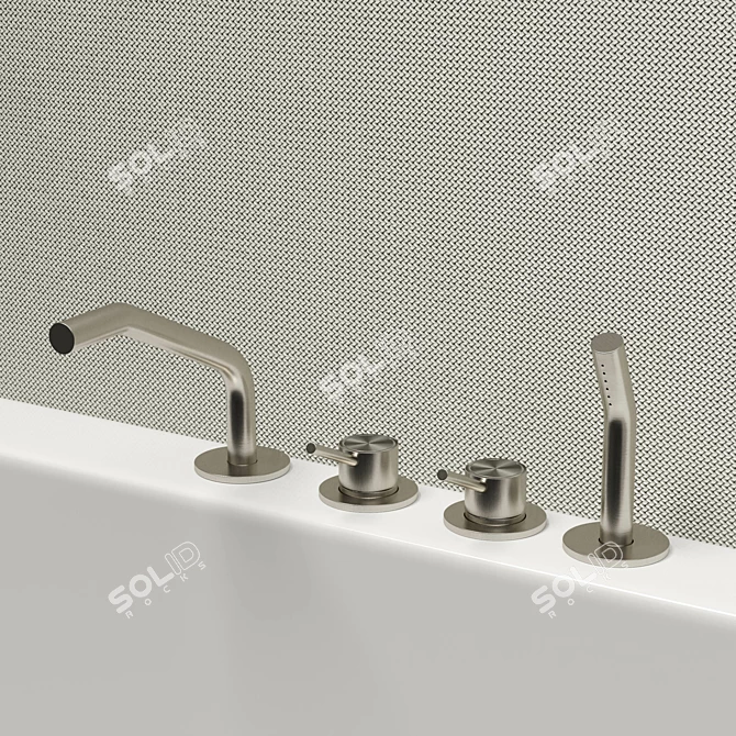 Modern Mina Bathroom Faucet Collection 3D model image 5