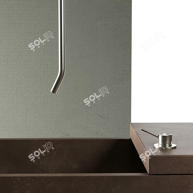 Modern Mina Bathroom Faucet Collection 3D model image 6