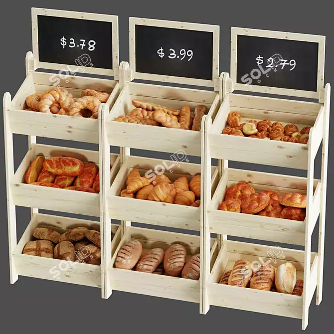 3-Tier Wooden Crate Display Stand 3D model image 9