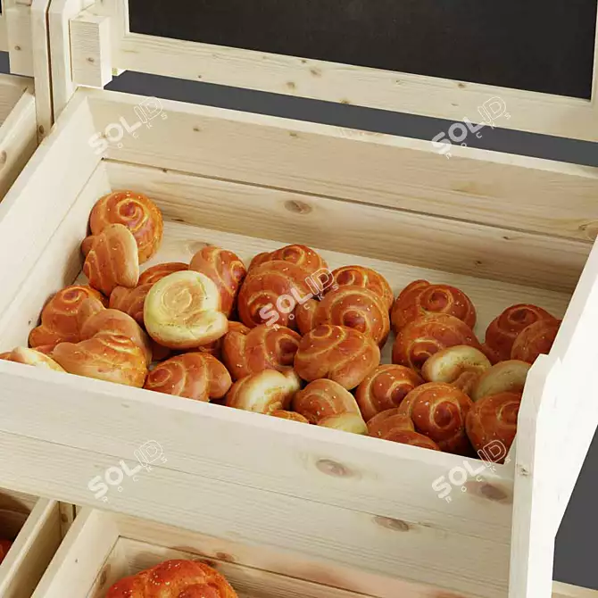 3-Tier Wooden Crate Display Stand 3D model image 11