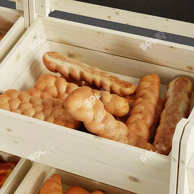 3-Tier Wooden Crate Display Stand 3D model image 1