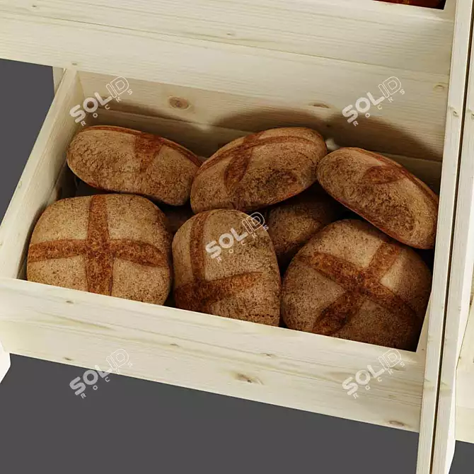 3-Tier Wooden Crate Display Stand 3D model image 6