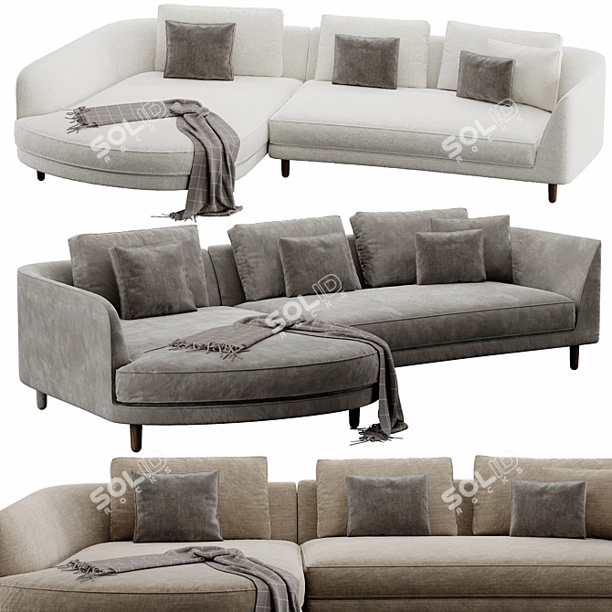 Modern Rolf Benz Kumo Sofa 3D model image 1