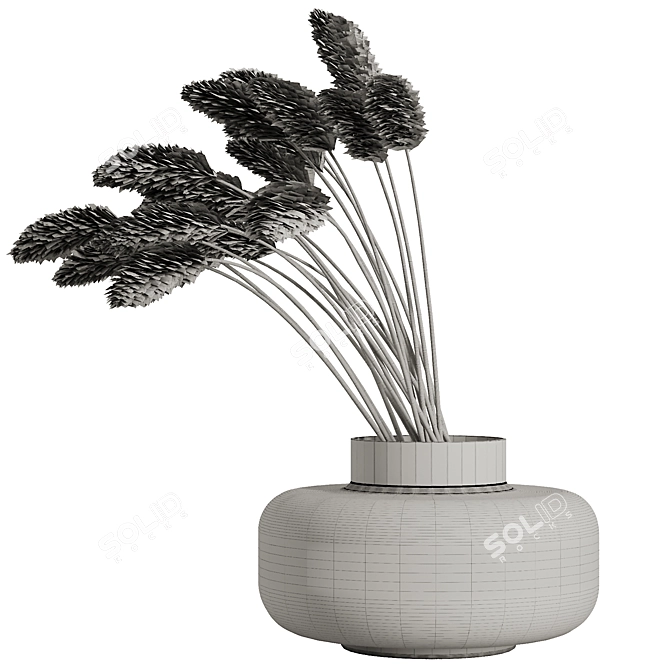 Rustic Wheat Pampas Bouquet 3D model image 4