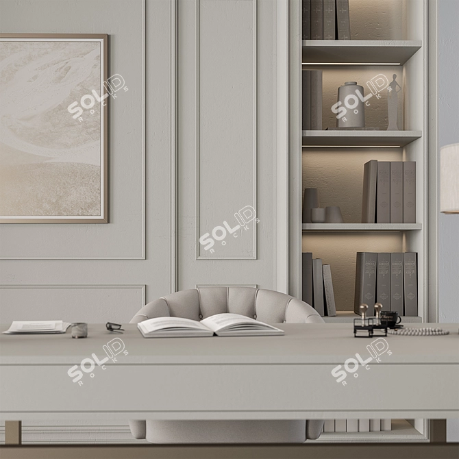 Executive Office Desk - Modern Design 3D model image 4