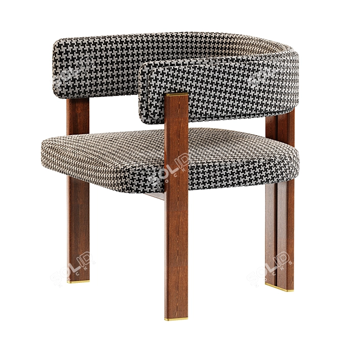 Modern Upholstered Dining Chair Karl 3D model image 3