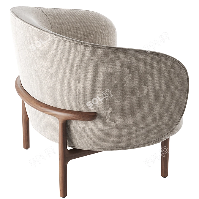 Title: Artisan Mela Fabric Armchair 3D model image 5