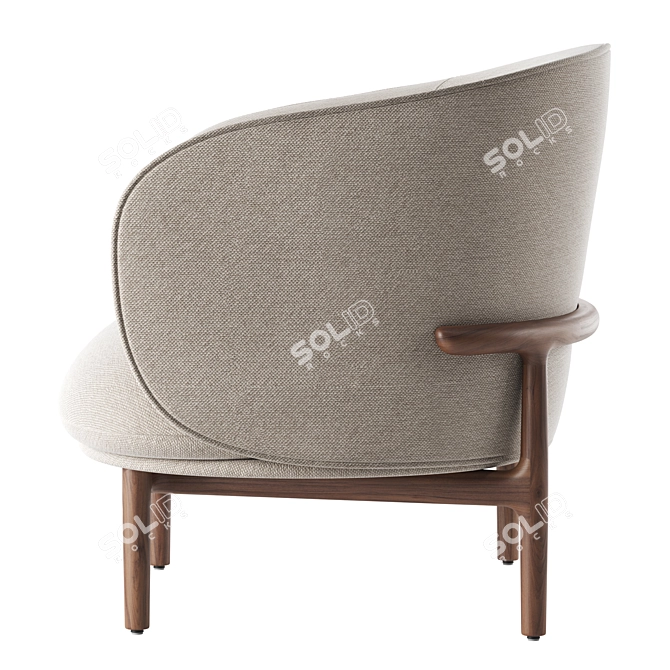 Title: Artisan Mela Fabric Armchair 3D model image 6