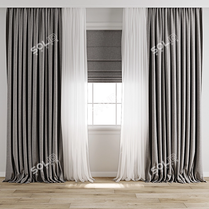 Vintage Curtain 3D Model Collection 3D model image 1