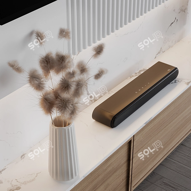 Modern TV Wall Kitchen Set 3D model image 4