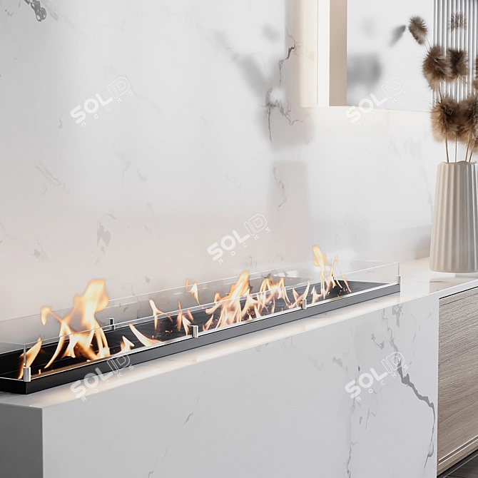 Modern TV Wall Kitchen Set 3D model image 5