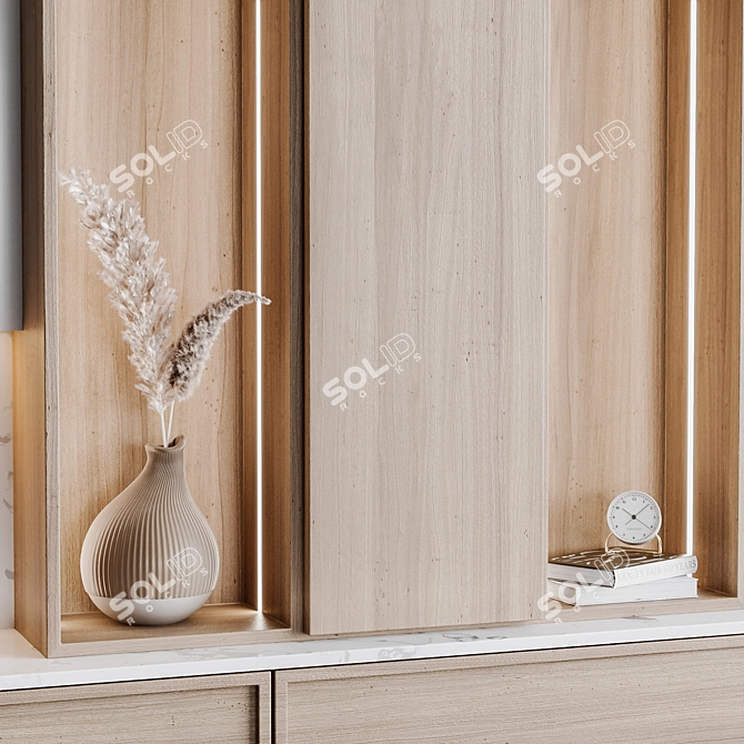 Modern TV Wall Kitchen Set 3D model image 6