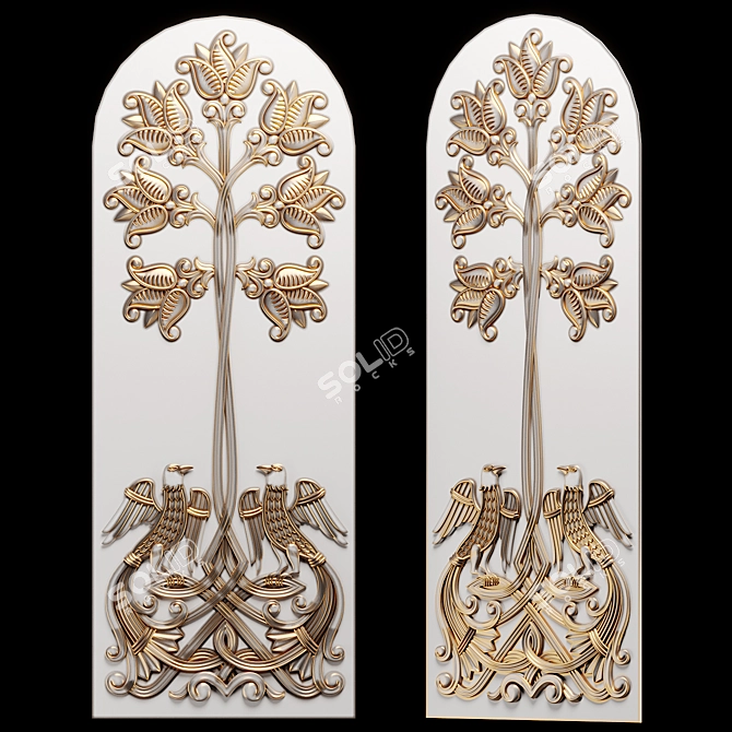 CNC Wood Carving Model File 3D model image 1