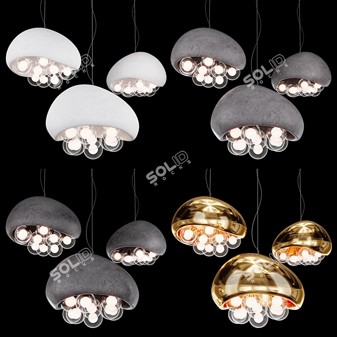Modern Bubbles Pendant Lamp 3D model image 1