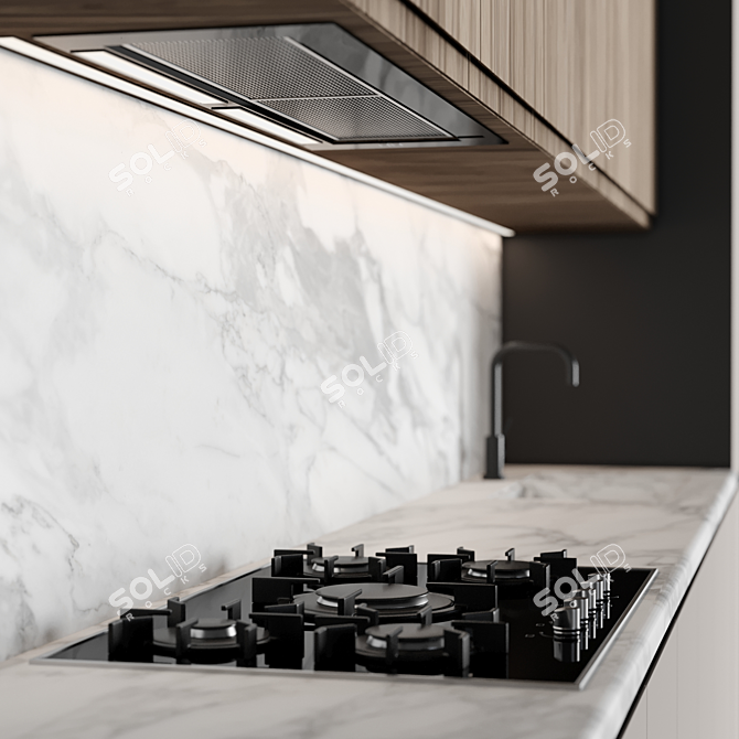 Modern Kitchen Marble Texture Kit 3D model image 3