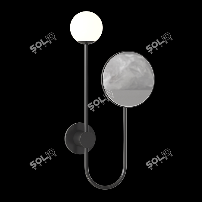 Modern Metal & Glass Wall Sconce 3D model image 2