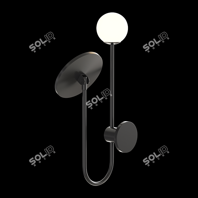 Modern Metal & Glass Wall Sconce 3D model image 3