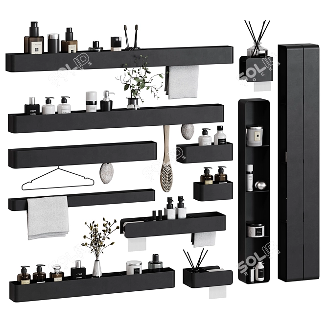 Tezza Bathroom Accessories Set 3D model image 1