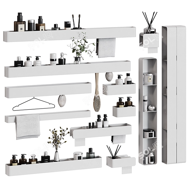 Tezza Bathroom Accessories Set 3D model image 2