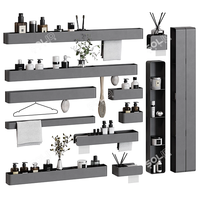 Tezza Bathroom Accessories Set 3D model image 3