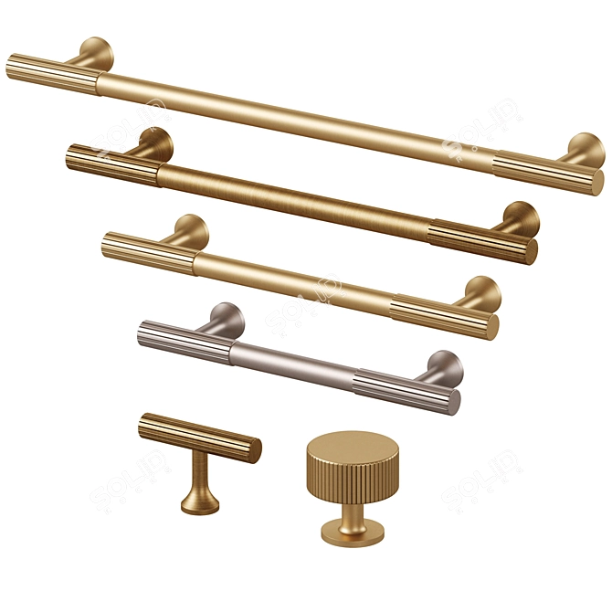 KANA Meraki Brass Handles Set 3D model image 4