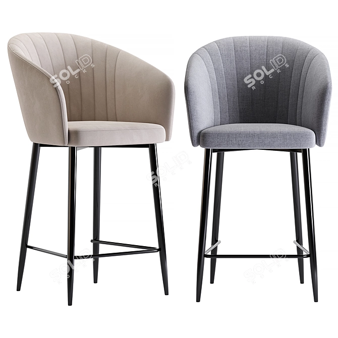  Modern Garda Barstool in Beige 3D model image 2