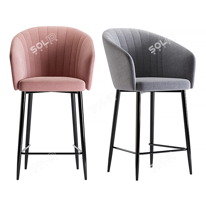  Modern Garda Barstool in Beige 3D model image 3