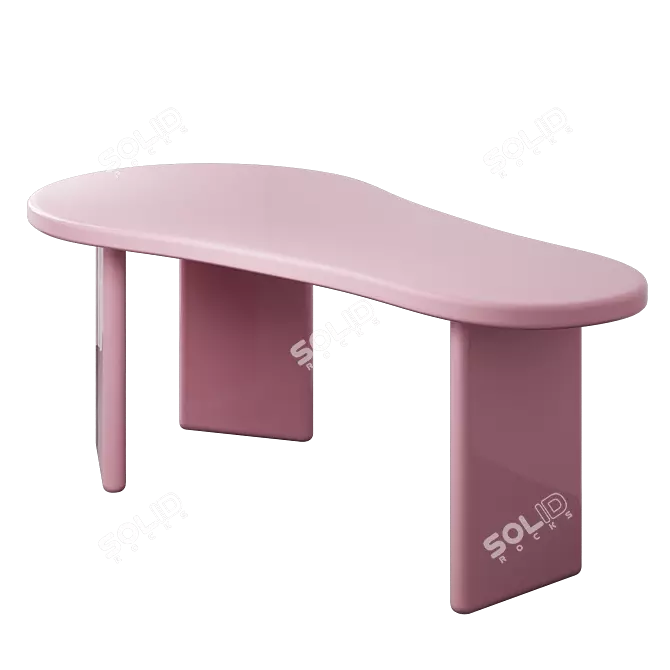 Modern Chunky Desk II - Functional 3D model image 1