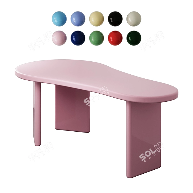 Modern Chunky Desk II - Functional 3D model image 2