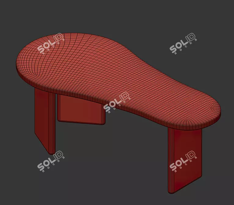 Modern Chunky Desk II - Functional 3D model image 4