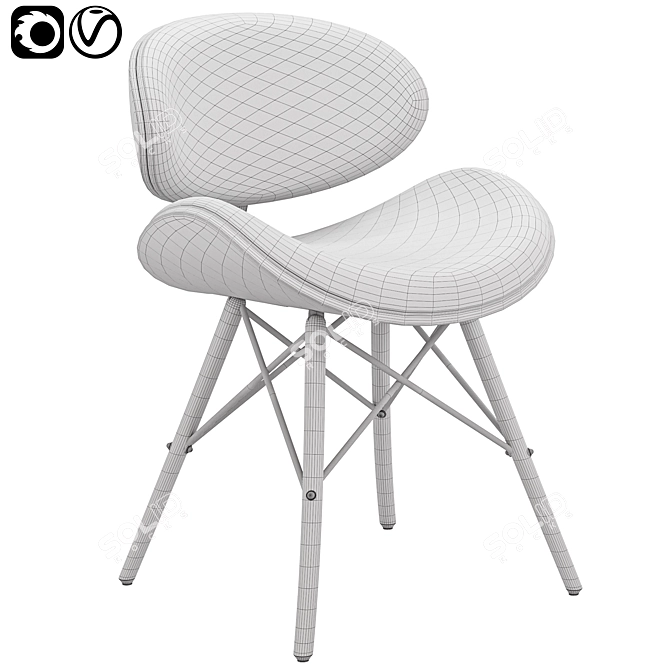 Stylish Hidalgo Side Chair 3D model image 6