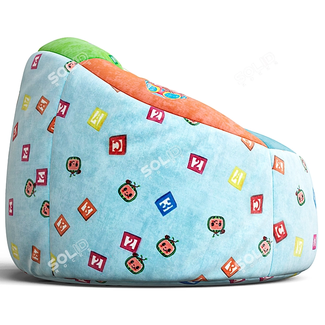 Cocomelon Polyester Round Bean Bag 3D model image 3