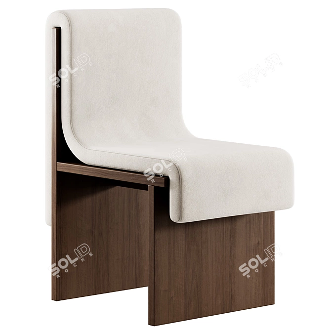 Sculpted Elegance: Melt Accent Chair 3D model image 1