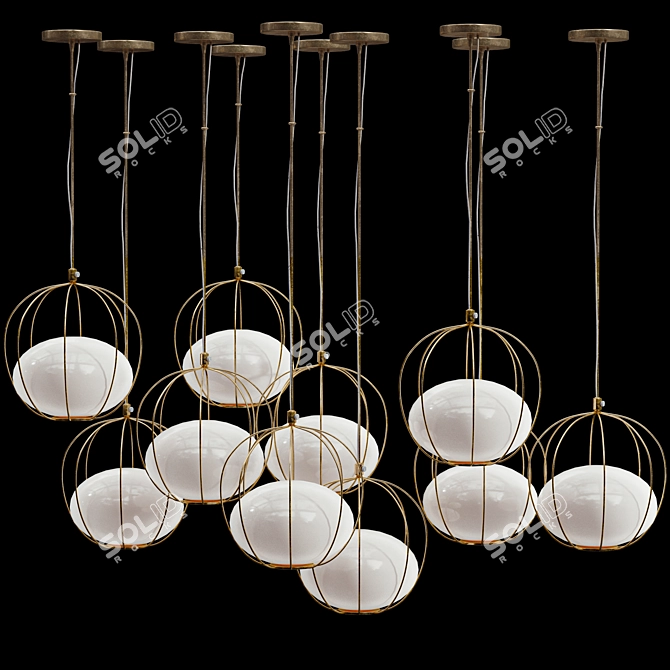 Minimalist Hoop Pendant Light 3D model image 4