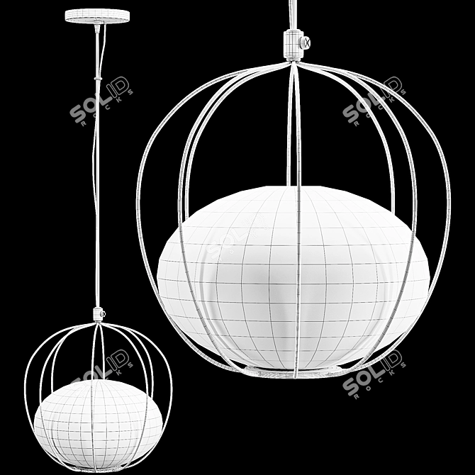 Minimalist Hoop Pendant Light 3D model image 5