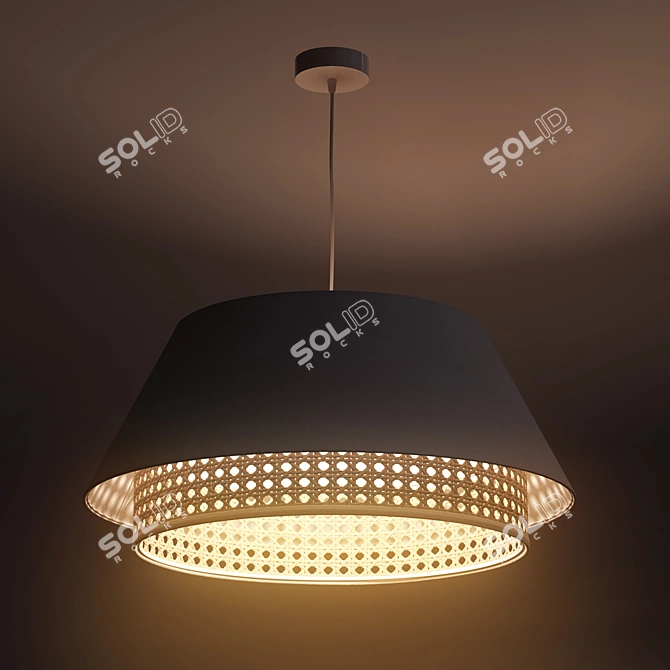 BPS KONCEPT Velvet Rattan Pendant 3D model image 4