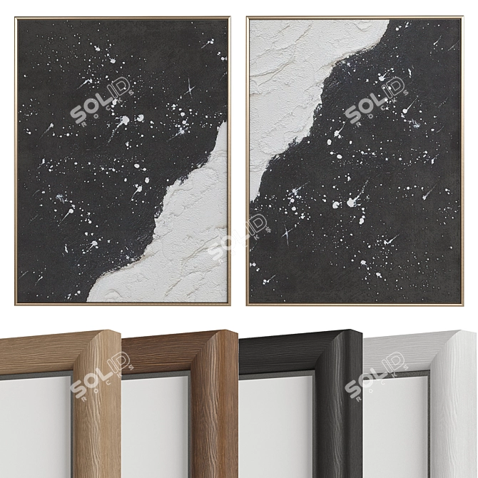 Abstract Minimalist Painting with Frames 3D model image 1