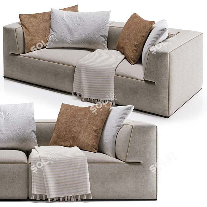 Sleek and Stylish Flex Form Perry Sofa 3D model image 2