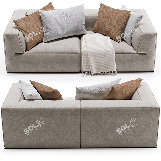 Sleek and Stylish Flex Form Perry Sofa 3D model image 3