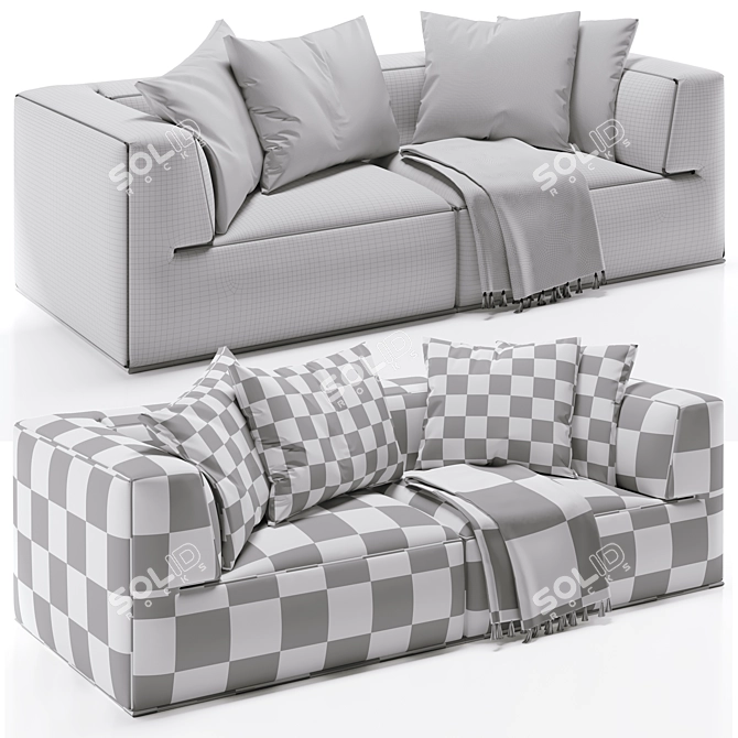 Sleek and Stylish Flex Form Perry Sofa 3D model image 4