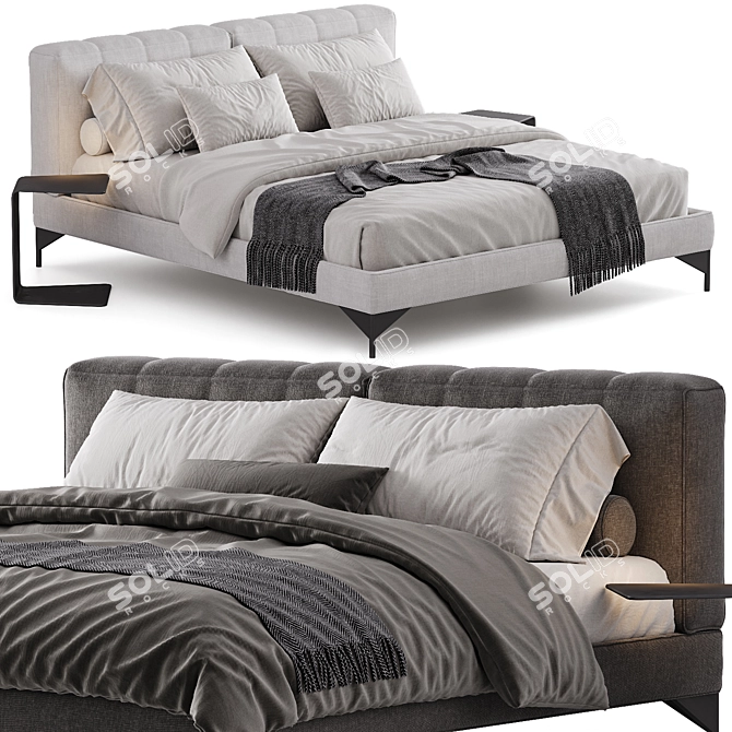 Modern Bed Design Rendered 3Ds 3D model image 1