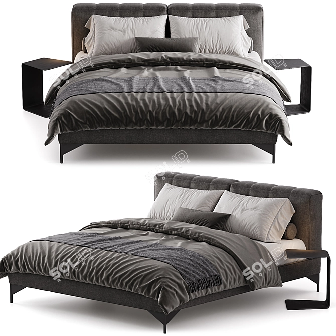 Modern Bed Design Rendered 3Ds 3D model image 4