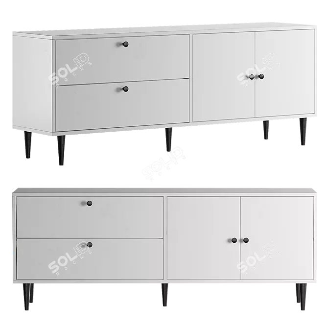 SCANDICA Vigo 2 Doors 2 Drawers 3D model image 1