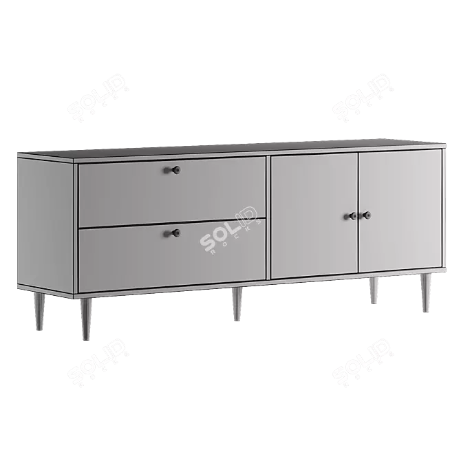 SCANDICA Vigo 2 Doors 2 Drawers 3D model image 5