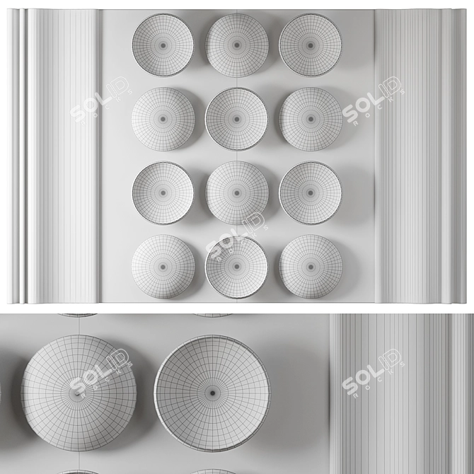  Wave Circles Wall Panel 3D model image 4