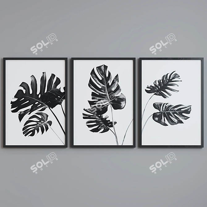 Modern Leaf Picture Frame Set 3D model image 2