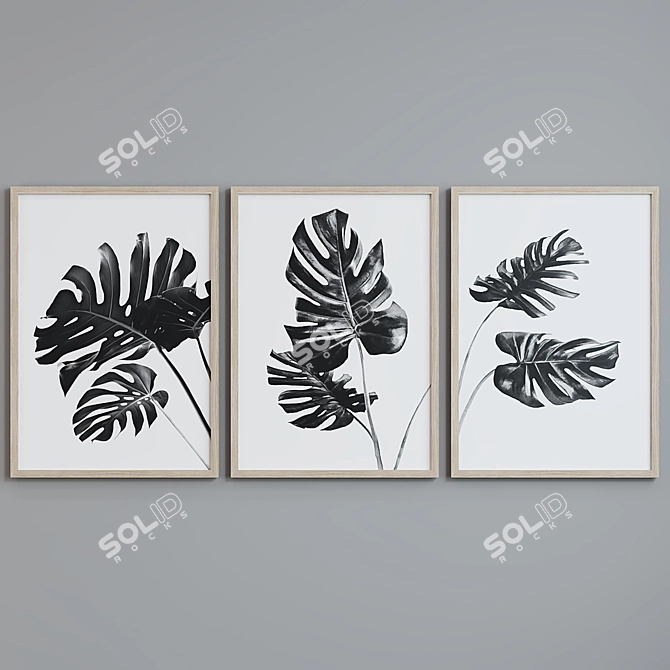 Modern Leaf Picture Frame Set 3D model image 4