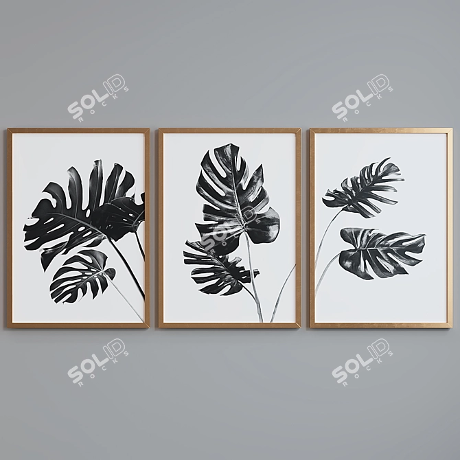 Modern Leaf Picture Frame Set 3D model image 5